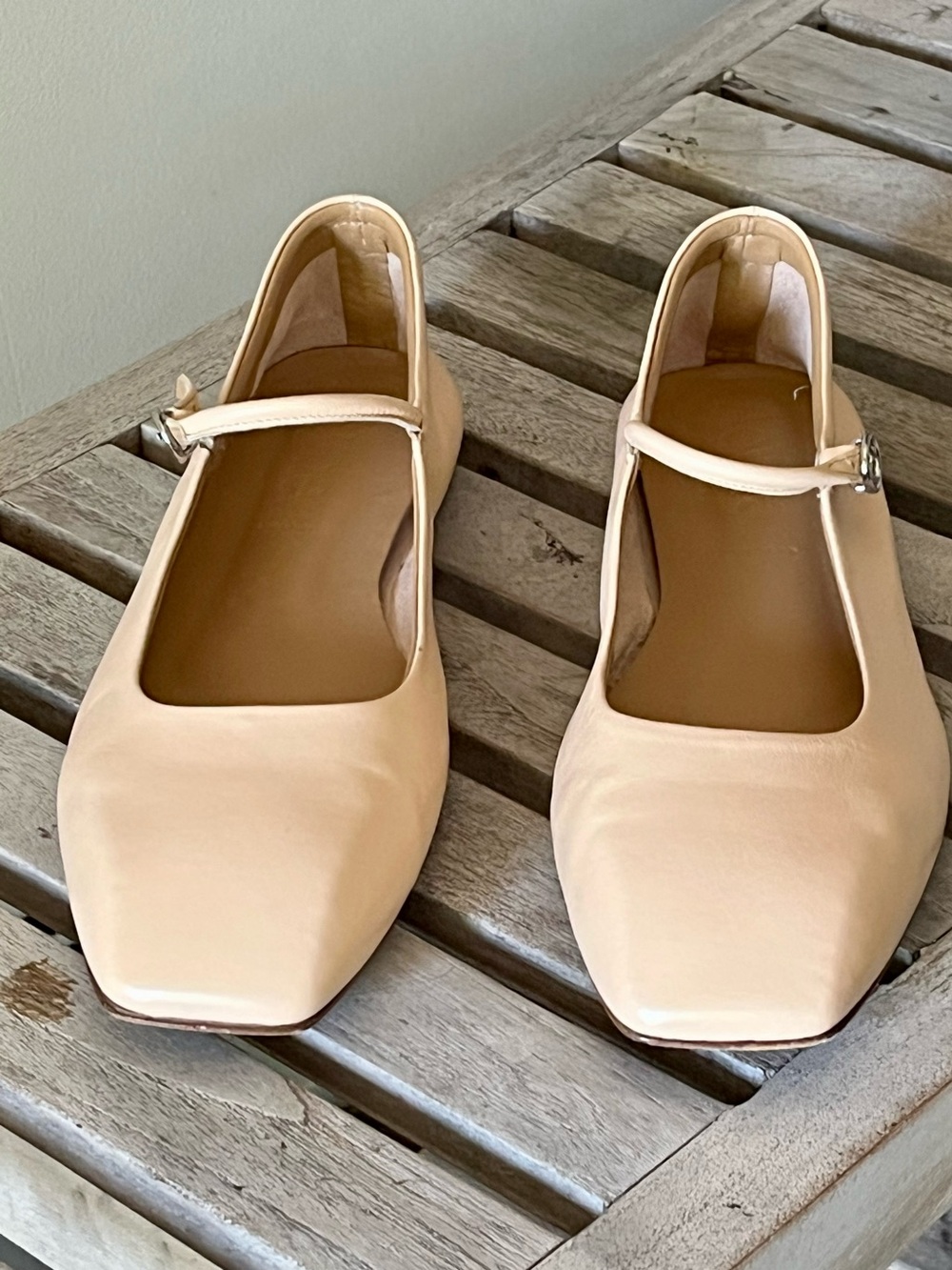 Aeyde Uma Mary Jane Flats EU 40.5 / US 9.5 Creamy Nappa Leather